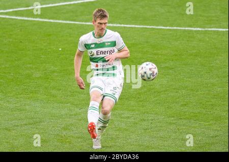 Michal Nalepa de Lechia vu en action pendant le match polonais Ekstraklasa entre Lechia Gdansk et Cracovie au stade Energa.(score final; Lechia Gdansk 1:3 Cracovie) Banque D'Images