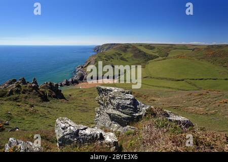 Survolez le moulin de la crique de Beach Devon en Angleterre Banque D'Images