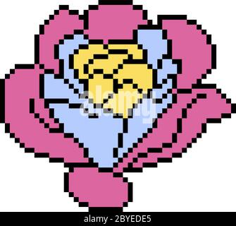 vecteur pixel art fleur isolée Illustration de Vecteur