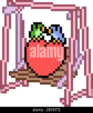 Vector pixel art Swing chaise romantique isolé Illustration de Vecteur