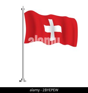 Drapeau suisse. Drapeau d'onde isolé de Suisse pays. Illustration vectorielle. Illustration de Vecteur