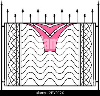 Porte en fer forgé, clôture, porte, fenêtre, Grille, garde-corps Design Illustration de Vecteur