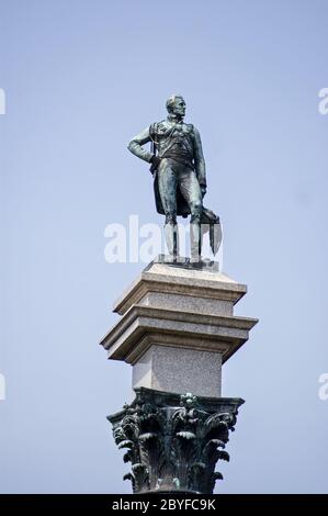 Statue du duc de Wellington (1769 - 1852) à l'extérieur de sa demeure ancestrale de Stratfield Saye près de Basingstoke dans le Hampshire. Sculpté par le Baron Carlo Maro Banque D'Images