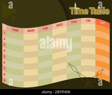 Calendrier Schéma de planification Illustration du scénario Illustration de Vecteur