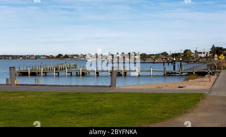 Le port de plaisance de goolwa situé sur le barrage de la rivière, à goolwa, sur la péninsule de fleurieu, en australie méridionale, le 9 juin 2020 Banque D'Images