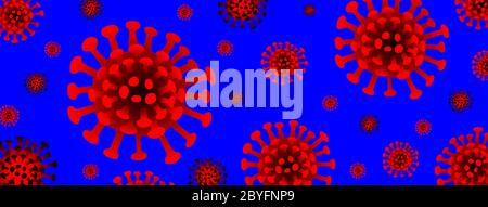 Bannière de grippe coronavirus. Grippe dangereuse Illustration de Vecteur