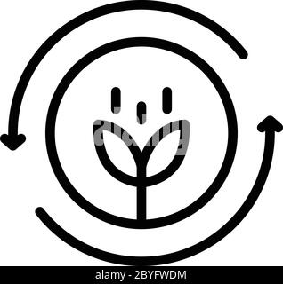 Icône de bioénergie renouvelable, style de contour Illustration de Vecteur