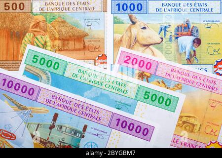 Franc CFA d'Afrique centrale une histoire d'affaires Banque D'Images