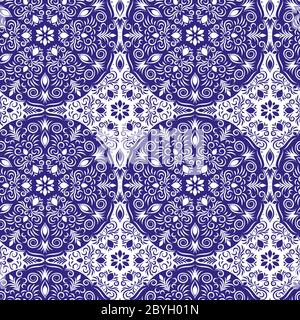 Motif de mandala sans couture. Éléments décoratifs vintage. Dessin à la main Illustration de Vecteur