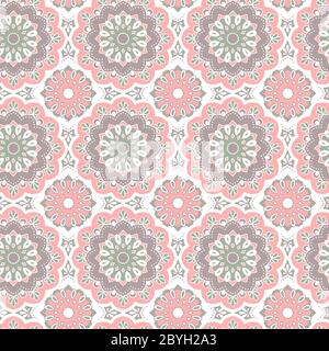 Motif de mandala dessiné à la main sans couture. Éléments décoratifs vintage Illustration de Vecteur