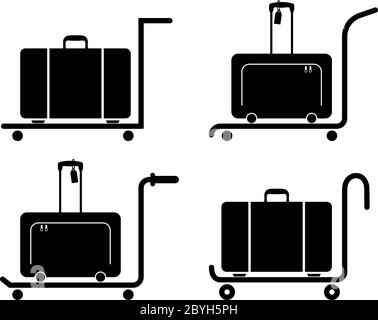 Illustration du vecteur valise sur chariot (chariot à main) Illustration de Vecteur