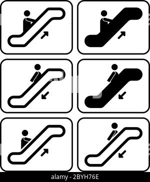 Illustration du vecteur de l'icône de l'ascenseur de l'escalier roulant Illustration de Vecteur
