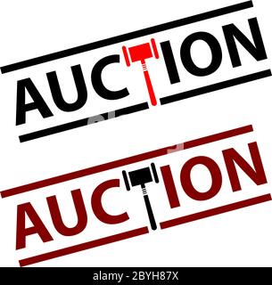 Illustration vectorielle de l'icône du tampon d'enchère Illustration de Vecteur