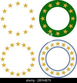 Étoiles dorées dans l'illustration du vecteur circulaire Illustration de Vecteur