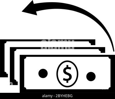 Illustration du scénario de l'icône Money Back Dollar Illustration de Vecteur