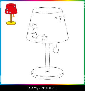 VASE , connectez les points et la page de coloriage. Feuille de travail - jeu pour enfants. Restaurer ligne en pointillés - jeu de trace pour les enfants. Jeu de puzzle Illustration de Vecteur