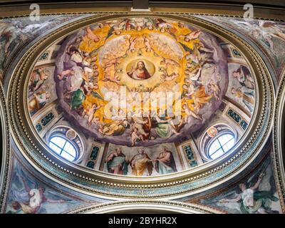 Fresque sur la chapelle de Niccolò Circignani appelé Pomarancio dans la basilique Santa Pudenziana - Rome, Italie Banque D'Images