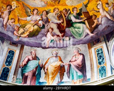 Détail de la Fresco sur la chapelle de Niccolò Circignani appelé Pomarancio dans la basilique Santa Pudenziana - Rome, Italie Banque D'Images