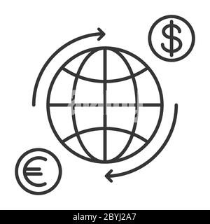 Icône linéaire de change. Illustration vectorielle. Panneau de transfert d'argent isolé Illustration de Vecteur