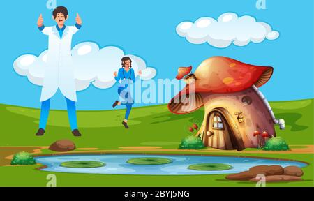 les médecins dansent dans un jardin Illustration de Vecteur