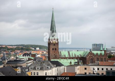 La cathédrale d'Aarhus, située dans le centre-ville d'Aarhus, est la plus grande et la plus longue église du Danemark Banque D'Images