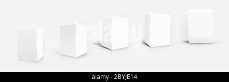Ensemble de cubes blancs isolés sur fond blanc. Illustration vectorielle Illustration de Vecteur