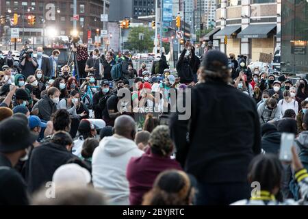 Une manifestation Black Lives Matter au Barclay’s Center, Brooklyn, New York, le 01 juin 2020. Le meurtre de George Floyd a déclenché des troubles mondiaux et un rené Banque D'Images