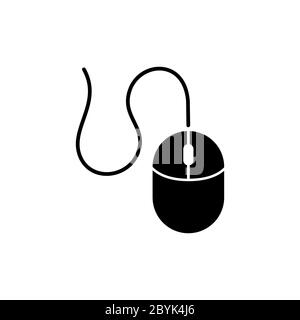 Icône de souris d'ordinateur symbole noir isolé sur fond blanc. Vecteur EPS 10. Illustration de Vecteur