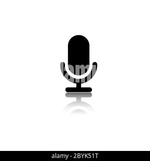 Icône de microphone dans un style plat tendance ou logo, application, interface utilisateur. Symbole pour votre site Web en noir sur fond blanc isolé. Vecteur EPS 10 Illustration de Vecteur