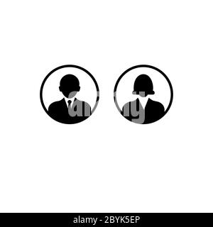 Avatar humain homme et femmes pour profil web ou symbole de personne ou utiliser l'icône de signe en noir sur fond blanc isolé. Vecteur EPS 10. Illustration de Vecteur