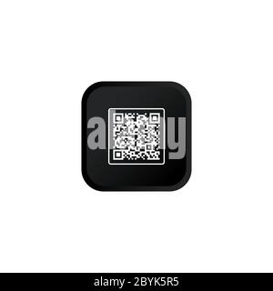 Code QR, icône de scanner bouton moderne symbole noir isolé sur fond blanc. Vecteur EPS 10. Illustration de Vecteur