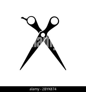 Ciseaux, cisaille, barber, cisaille icône vecteur logo design symbole noir isolé sur fond blanc. Vecteur EPS 10 Illustration de Vecteur