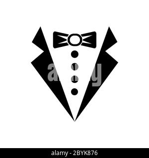 Tuxedo ou boutler signe icône vecteur logo design noir symbole isolé sur fond blanc. Vecteur EPS 10 Illustration de Vecteur