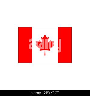 Drapeau du Canada, style plat sur fond blanc isolé. Vecteur EPS 10 Illustration de Vecteur