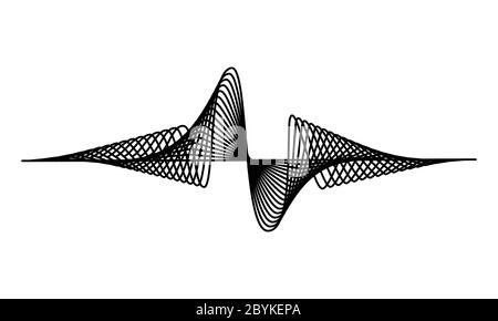 Son abstrait égaliseur de musique ondulée lignes icône surface sur un fond blanc isolé. Vecteur EPS 10. Illustration de Vecteur