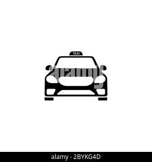 Icône de voiture de taxi en noir conception simple sur un fond isolé. Vecteur EPS 10 Illustration de Vecteur