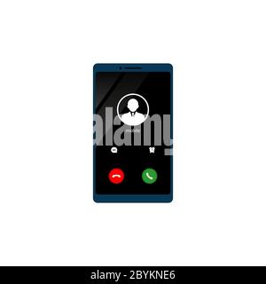 Modèle de défilement d'appel mobile. Appel téléphonique entrant. L'icône du smartphone s'affiche à plat sur un arrière-plan blanc isolé. Vecteur EPS 10 Illustration de Vecteur