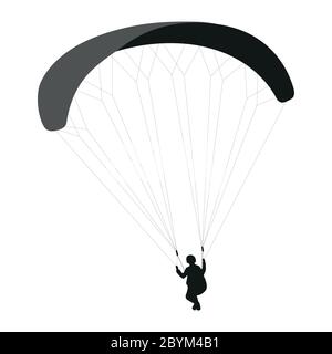 Silhouette parapente isolée sur fond blanc illustration vecteur EPS10 Illustration de Vecteur