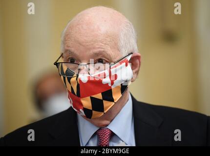 Washington, États-Unis. 10 juin 2020. États-Unis le sénateur Ben Cardin assiste aux audiences du Sénat sur la petite entreprise et l'entrepreneuriat pour examiner la mise en œuvre du titre I de la loi CARES à Capitol Hill, Washington, DC, le mercredi 10 juin 2020. Photo de Kevin Dietsch/UPI crédit: UPI/Alay Live News Banque D'Images