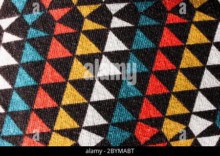 Colorful pattern fabric triangle  texture backgroud Banque D'Images