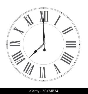 Cadran d'horloge numérique romain élégant. Vecteur Illustration de Vecteur