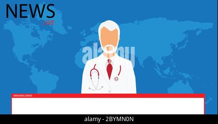 Le coronavirus annonce les actualités sur la maladie mortelle. Concept de couverture globale de la gravité du virus Covid-19 ou 2019-ncov. Illustration de Vecteur