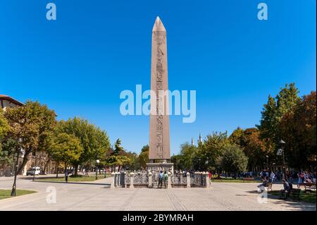 Obélisque de Théodose dans l'Hippodrome de Constantinople, Sultanahmet, Istanbul, Turquie Banque D'Images
