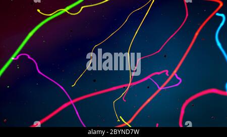 illustration 3d de plusieurs lignes colorées et pliées sur un arrière-plan avec dégradé de couleurs Banque D'Images