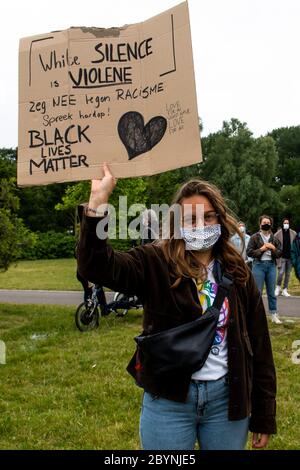 Amsterdam, pays-Bas. 10 juin 2020. AMSTERDAM, 10-06-2020, Amsterdam, Black Lives Matter Credit: Pro Shots/Alay Live News Banque D'Images