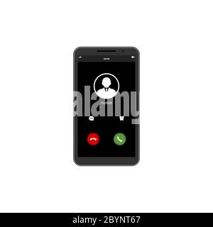 Modèle de défilement d'appel mobile. Appel téléphonique entrant. L'icône du smartphone s'affiche à plat sur un arrière-plan blanc isolé. Vecteur EPS 10. Illustration de Vecteur