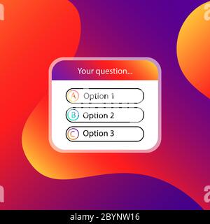 Votre question. Éléments de médias sociaux histoires autocollants, Web, application, interface utilisateur. Concept instagram des réseaux sociaux. Les modèles permettent de deviner le questionnaire. Vecteur EPS 10 Illustration de Vecteur