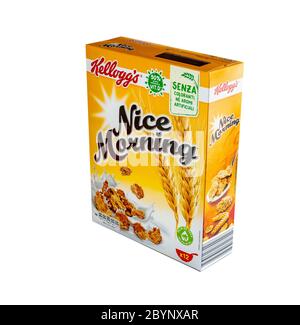 Italie, 2 juin 2020: Célèbre pack de Kellogs conflakes Nice matin illustratif éditorial Banque D'Images