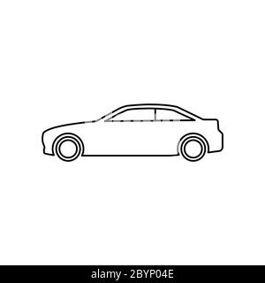 Logo de contour d'icône de voiture sur fond blanc isolé. Vecteur EPS 10 Illustration de Vecteur