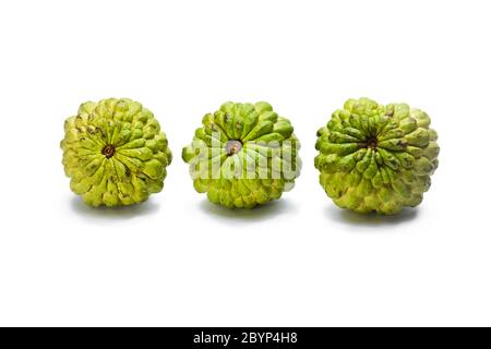 Pomme crème isolée sur fond blanc Banque D'Images